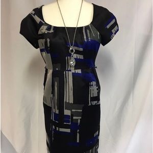COPY - COPY - Apostrophe Womens Black Gray Blue S/S Dress Size 4